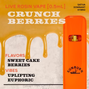 Crunch Berries 0.5g Live Rosin Disposable Vape Sativa