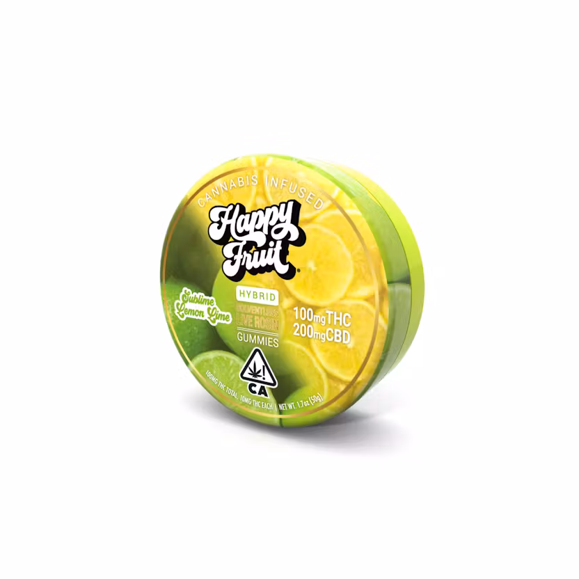 Sublime Lemon Lime-Cannabis Infused Live Rosin Gummies-Happy Fruit